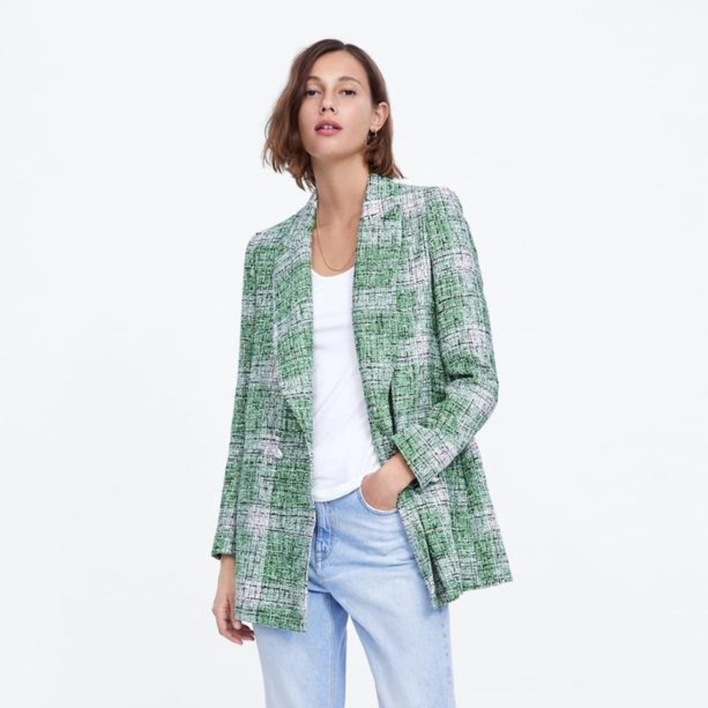 NWOT Zara tweed frock blazer - Picture 2 of 3